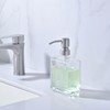 Kmeino Square Clear Glass Dish Soap Dispenser, Antique Design Refillable