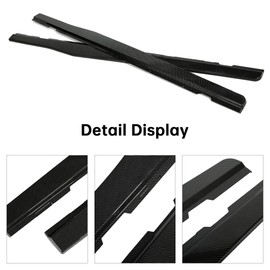 KUAFU Replacement Side Skirts Compatible with 2010-2015 Chevy Camaro LT LS SS 1LT Model Rocker Panels Guard Extension Body Kit PP Carbon Fiber Style