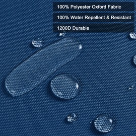 Thickened Waterproof Canvas Fabric by The Yard, 1200D 58" W Outdoor Upholstery Material Heavy Duty Cordura Fabric Water Resistant Sewing Material for Chair Patio Cushion Purse Bag, 5 Yard Ocean Blue