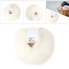 Angora Wool Yarn, Popular Soft Mohair Pashm Knitting Angora Long Wool Yarn (01 White)