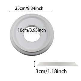 bociloy 2Pcs 10" OD x 4" ID Molded PU Ceiling Medallion for Light Fixtures and Ceiling Fans, White Home Lighting Ceiling Medallions for Chandeliers and Home Lighting Decor