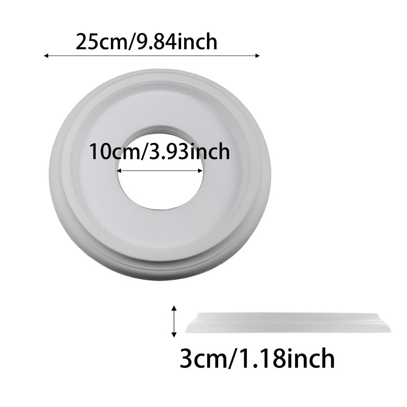 bociloy 2Pcs 10" OD x 4" ID Molded PU Ceiling