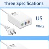 Universal 120W 6-Port USB C Fast Wall Charger Block Charging