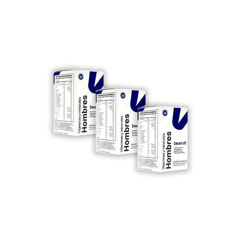 SMART VIT Paquete de 3 piezas Vitaminas y Minerales Hombres
