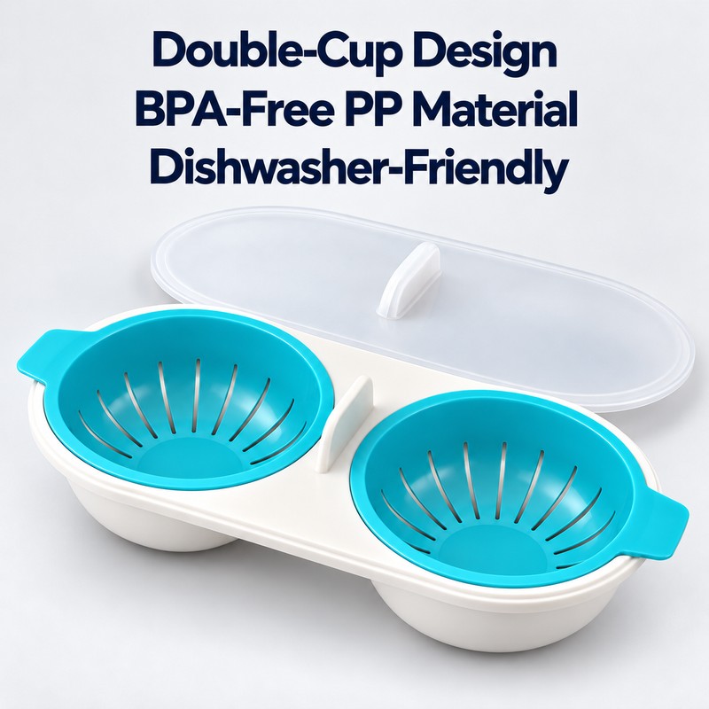 Microwave Egg Poacher for Quick Breakfasts – Double-Cup PP Egg