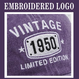 75th Birthday Gifts for Men Women 1950 Vintage Hats Embroidered Baseball Cap