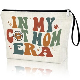 Creakraft Cat Mom Gifts Makeup Bag IN MY CAT MOM ERA Singer Fans Inspiration Merchandise Travel Cosmetic Zipper Bag Cat Lover Gifts for Girls Women Gifts New Cat Owner