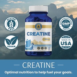 Vykee Nutrition High-Potency Creatine Monohydrate Capsules – for Muscle Strength, Training Endurance & Post-Workout Recovery | Keto, Paleo, Vegan, Gluten-Free | 1500mg Per 2 Capsules | 2 Month Supply