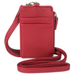 Julia Buxton Pebble RFID Blocking Pik-Me-Up® Convertible Lanyard Red