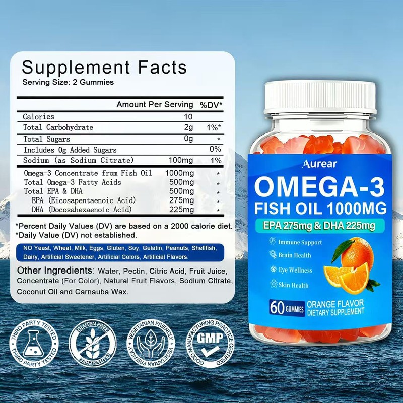 1000mg Omega 3 Fish Oil Gummies for Women
