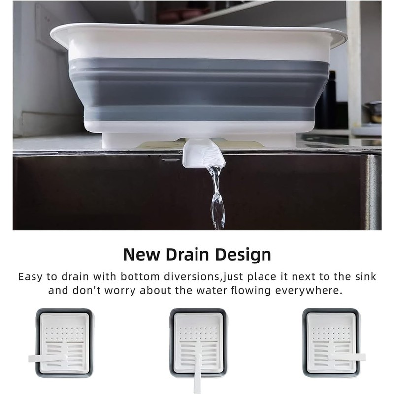 THANSTAR Collapsible Dish Drying Rack for RV Kitchen, Foldable Drainer