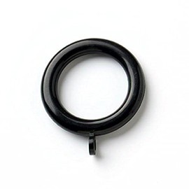 Merriway BH03245 Plastic Curtain Drapery Pole Rod Rings with Fixed Eye, Inner Dia.37mm (1.7/16 inch) Outer Dia.50mm (2 inch) - Black, Pack of 24