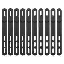 Set of 10 Cords, Cable Clips, For Organizing, Soft Feel, Reusable, Cable Bands, Binding Bands, Organization, Charging Cable, Power Cord, Earphone Cable and More (Black)