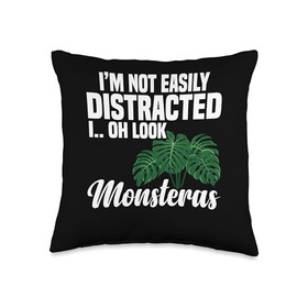 Monstera Live Monstera Seeds Variegated Monstera Plant Throw Pillow