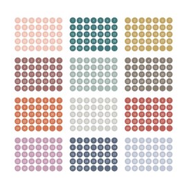 ccHuDE 12 Sheets Monthly Date Stickers - Colorful Date Dots Calendar Planner Stickers for Notebooks & Scrapbooking