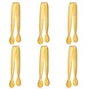 6Pcs Gold Small Tongs for Serving Food, 4 inches Gold
