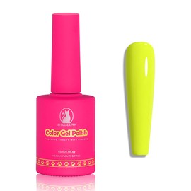 CHILLICATTY Color Gel Nail Polish 1 Pcs 15ml (0.51 floz), HEMA HPMA & TPO-Free, Pro Formula Neon Yellow gel polish Soak Off UV LED Nail Lamp Salon-Quality Wear Ideal for DIY at home & Nail Salon