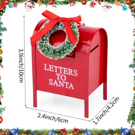 Hooqict 3Pcs Christmas Ornaments Mini Mailbox Christmas Tree Ornament Christmas Tree Decorations Letter to Santa Red Mailbox Ornaments Xmas Christmas Hanging Ornaments for Tree Holiday Decor
