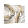 White Gold Marble 3 Gang Triple Toggle Decorative Light Switch