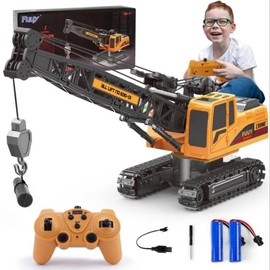 RC Construction Excavator Toy for Kids - 2.4GHz Remote Control, 680¬∞ Rotation, Realistic Lights & Sounds, Rechargeable Battery, Multi-Function Operation, Perfect for Indoor & Outdoor Play,Ideal Gift for Boys and Girls Ages 3+:_RC Crane  