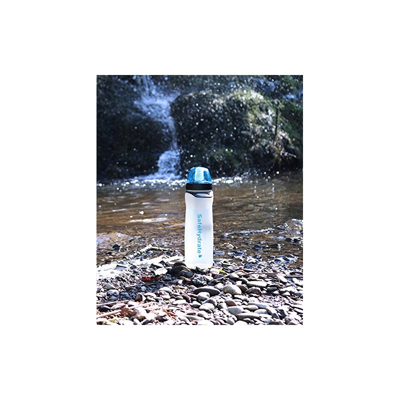Pyramid SafeHydrate Water Purification Bottle and Filter - White, 650ml