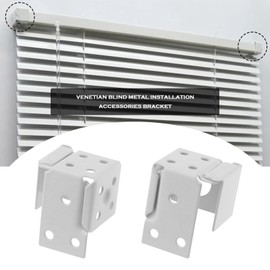 ECSiNG Pack of 2 Window Blinds Box Brackets, Metal Rail Bracket 2.5 cm x 2.5 cm / 1 x 1 Inch for 1 Inch Large Mini Blinds, White