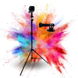 TronicXL 210 cm Tripod Camera Tripod Compatible with DJI Osmo GoPro Hero Hero+ 3 4 5 6 7 8 9 10 11 12 13 Session Action Cam Camera Mount Action Camera 2 m