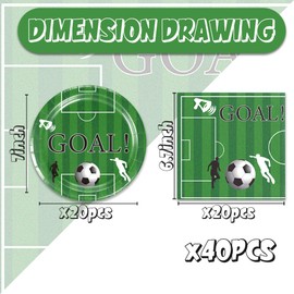 Generic 40 PCS Green football Theme Party Supplies - Perfect for Birthdays Party and More Party