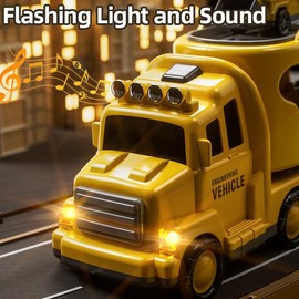 JUKUDAHU 7 Construction Truck Toys Sets for 3 4 5 6 Years Old Boys - Engineering Cars for Kids, Boys Toys Vehicles for Kids, Gift Toys for Ages 2-4