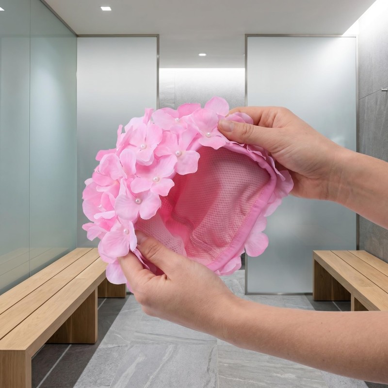 TOYANDONA Swim Cap - Floral Petal Stylish Flower Hat Bathing