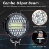 WINBANG 7 Inch Round LED Light Bar, 2PCS 201W Driving