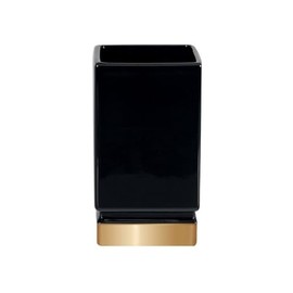 Spirella Stoneware Roma Tumbler, Black/Gold