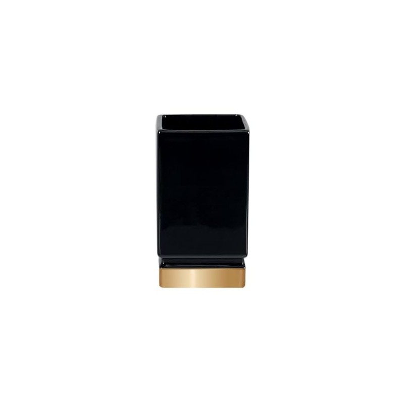 Spirella Stoneware Roma Tumbler, Black/Gold