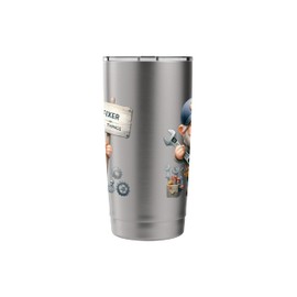 Funny Mechanic Dad Gnome Graphic For Mechanics Fathers Day Stainless Steel Insulated Tumbler