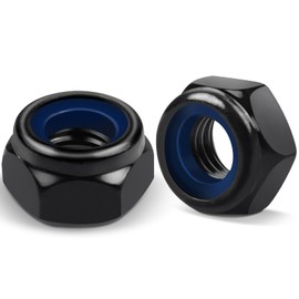Pack of 20 Hex Nuts M8, Jeboler DIN 985 Nut M8 Black Locking Nuts A2 V2A Self-Locking Nuts, Metric Thread Stop Nut M8 Hexagonal Stainless Steel Nut Lock Nuts