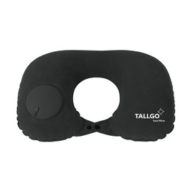 TALLGO Inflatable Travel Pillow, Neck Pillow for Travel, Inflatable Neck Pillow for Travel, Airplane Pillow, Blow Up Pillow, Aeroplane Pillow for Neck, Waist, Back and Camping Pillow (Black)