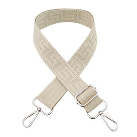Shoulder Strap for Bag Straps for Changing, Adjustable Bag Strap Wide 3.8 cm with Silver Carabiner - Bag Strap Shoulder Strap Carry Strap for Handbags Women, Pure Beige, K27