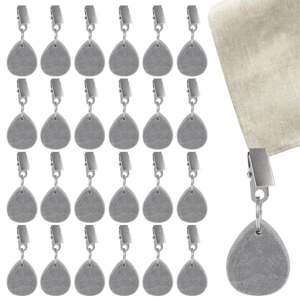 LDXDRU Pack of 24 Tablecloth Weights for Outdoors, Natural Stone