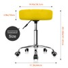 KKTONER Round Rolling Stool with Wheels PU Leather Height Adjustable