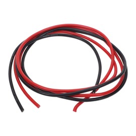 X AUTOHAUX 1 Set 14AWG Universal Ground Wire Car Radio, Automotive, Car Speakers Power Wire Fully Insulated& Soft Touch Jacket TC Black,Red 3FT Black+3FT Red
