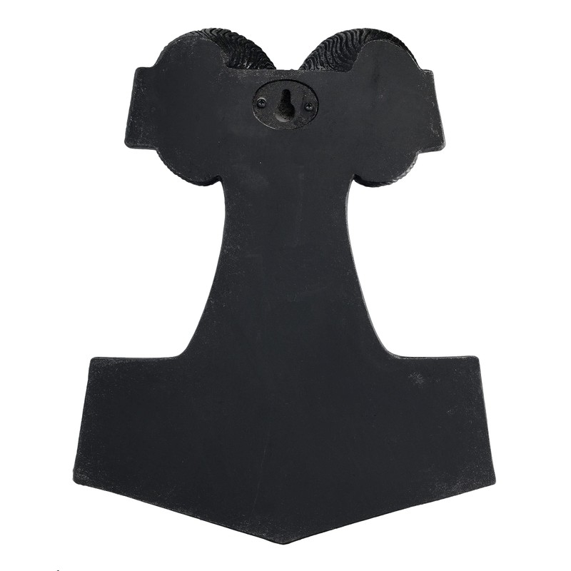 Pacific Giftware Thor's Hammer with Aries Head Wall Relief Viking