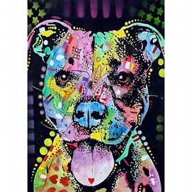 WOFEU 5D Diamond Painting Kits for Adults,Animal Series Diamond Painting Kits,Colour Dog-DIY Round Full Drill 5D Diamond Art for Kids Home Wall Decor(11.8x15.7inch)