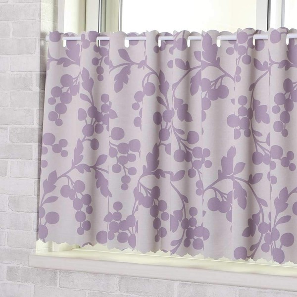 Water repellent, blackout cafe curtain * Chopin: Width 53.1 x Length 35.4 inches (135 x 90 cm), 1 piece (purple)