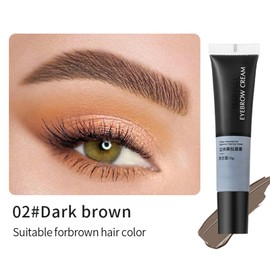 3 Pieces Eyebrow Gel Peel Off with a Brush, Semi-Permanent Eyebrow Tattoo Gel, Waterproof Brow Colour, Quick Colour, Waterproof and Long-Lasting Makeup (02#Dark Brown)