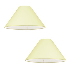 Pack of 2 - Empire Cotton Coolie Lamp Shades for Table Lamps and Pendant Ceiling Lights - 25cm Dia (Navy) (2, Cream)