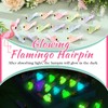 Luinabio 30 Pcs Flamingo Mini Hair Clips Glow Hairpin for
