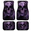 4 Piece Set Purple Skull Car Floor Mat Universal Fit