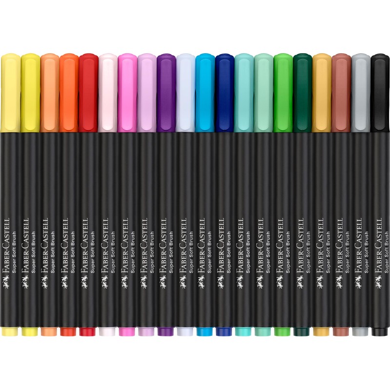 Faber-Castell Brush Pen Set Black Edition with 20 Bright Colours