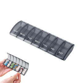 Jaimela Jaimela Tablettenbox 7 Tage, Pillendose 7 Tagemedikamentenbox, Leicht Zu Öffnen, für Vitamine, Nahrungsergänzungsmittel und Medikamente (Blau)