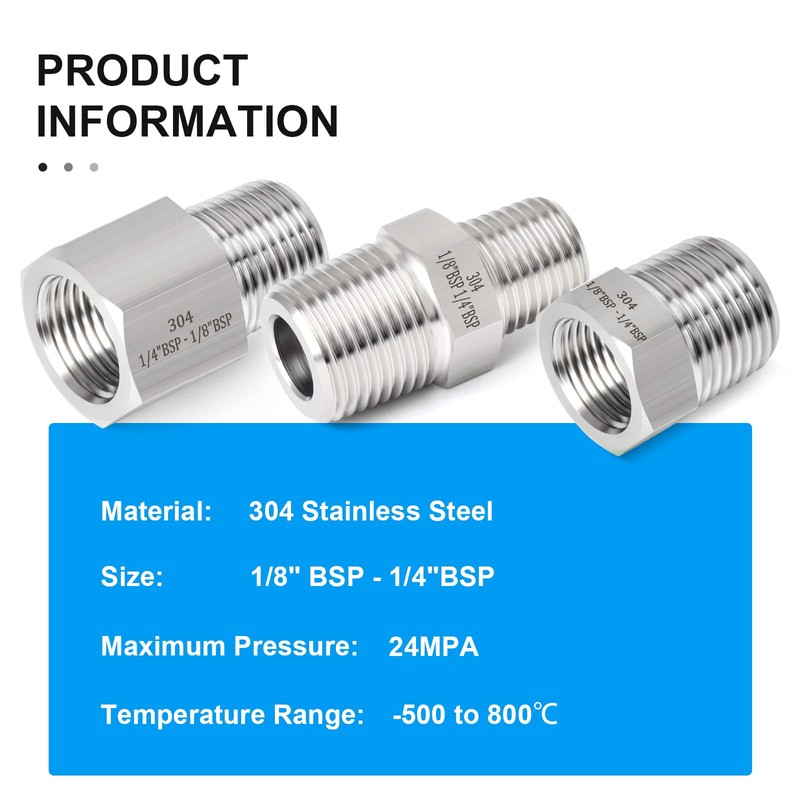 ERGAOBOY 6 Pcs 1/8" BSP x 1/4" BSP Forged Stainless